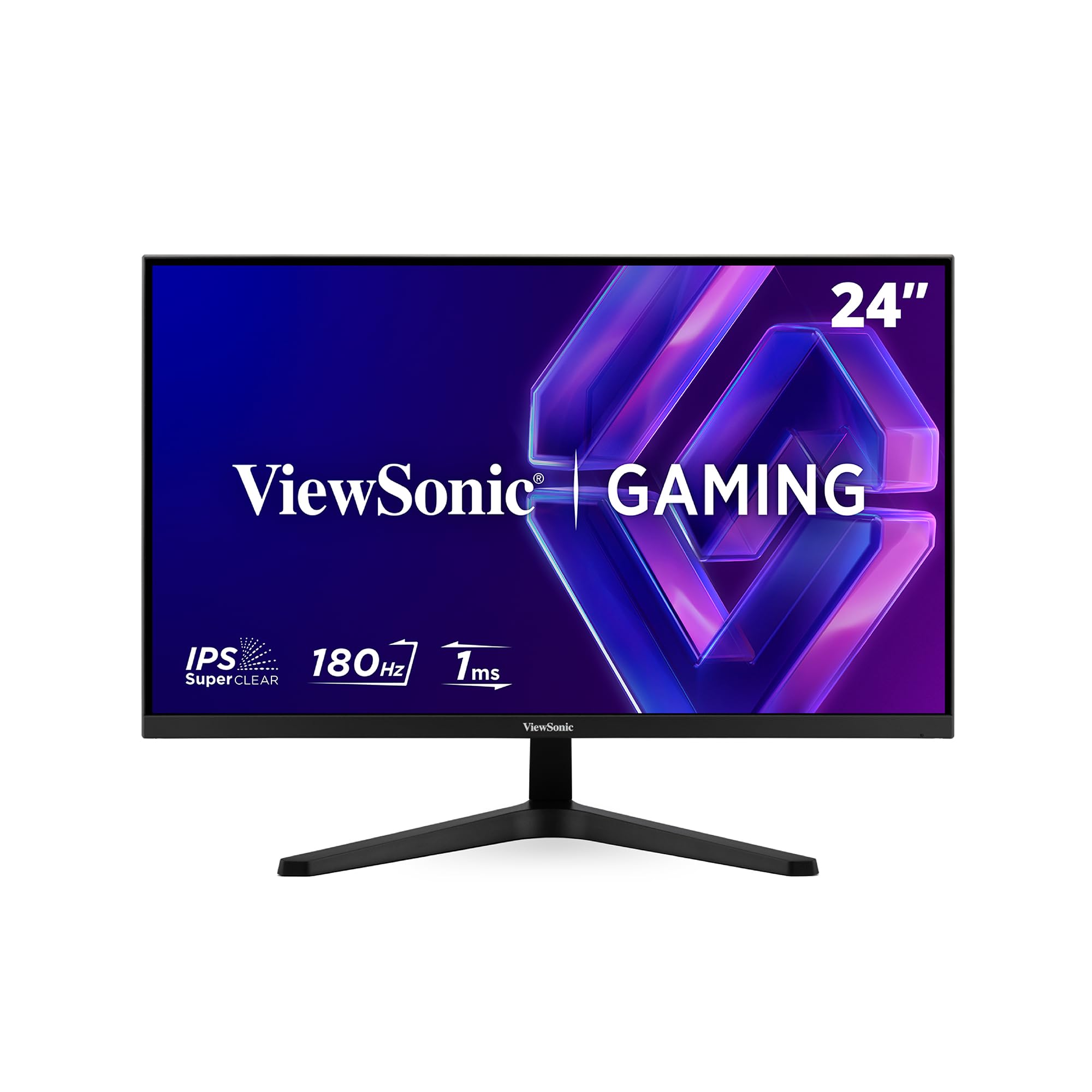 ViewSonic VX24G1-HD Monitor Gaming 24 Pulgadas, Full HD 1920p x 1080p, 180 Hz, 1ms MPRT, IPS Panel, G-Sync Compatible, 111% sRGB, HDR10, Diseño sin Marco, HDMI 2.0 x 2, Display Port