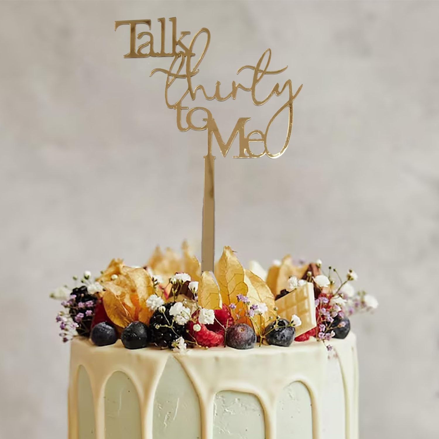 Gold Talk Thirty to Me Cake Topper—Happy 30th Birthday Cake Decors — Funny 30th Wedding Anniversary—30 Years Old Party Decorations Supplies