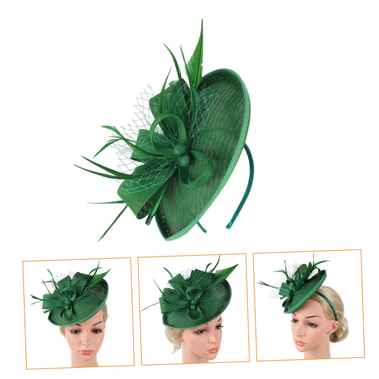Abaodam 2stücke Damen Haarschmuck Mit Schleier Und Blumen Einzigartiger Haarschmuck Für Partys Und Besondere Anlässe Leicht Und Dunkelgrün Als Und Fotorequisite