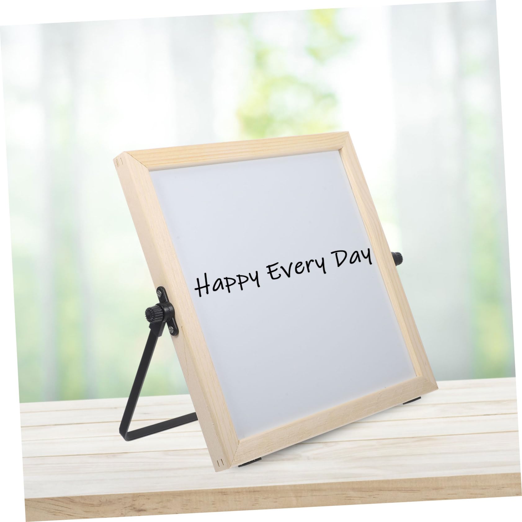 Tableau Blanc Magnétique de Bureau Double Face 1 PC en Cadre Bois Foncé