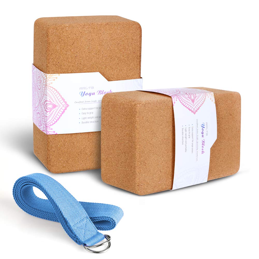 Arltb Cork Yoga Blocks with Strap