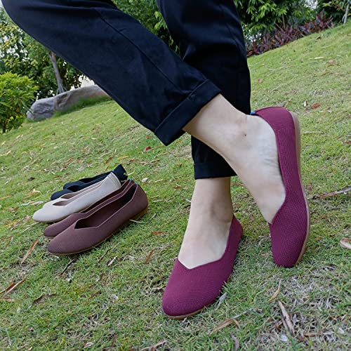 Image of Women's Ballet Flat Dressy Casual Knit Shoes Round Toe Women Mesh Flats