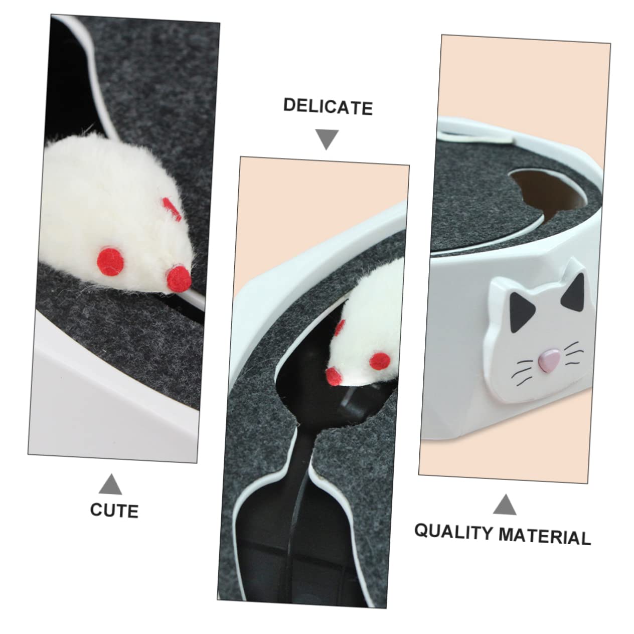 Happyyami Jouet Interactif Automatique pour Chat, Souris Électrique en Abs, 3 Piles AA, Simulation de Chasse, Usage Intérieur, Blanc
