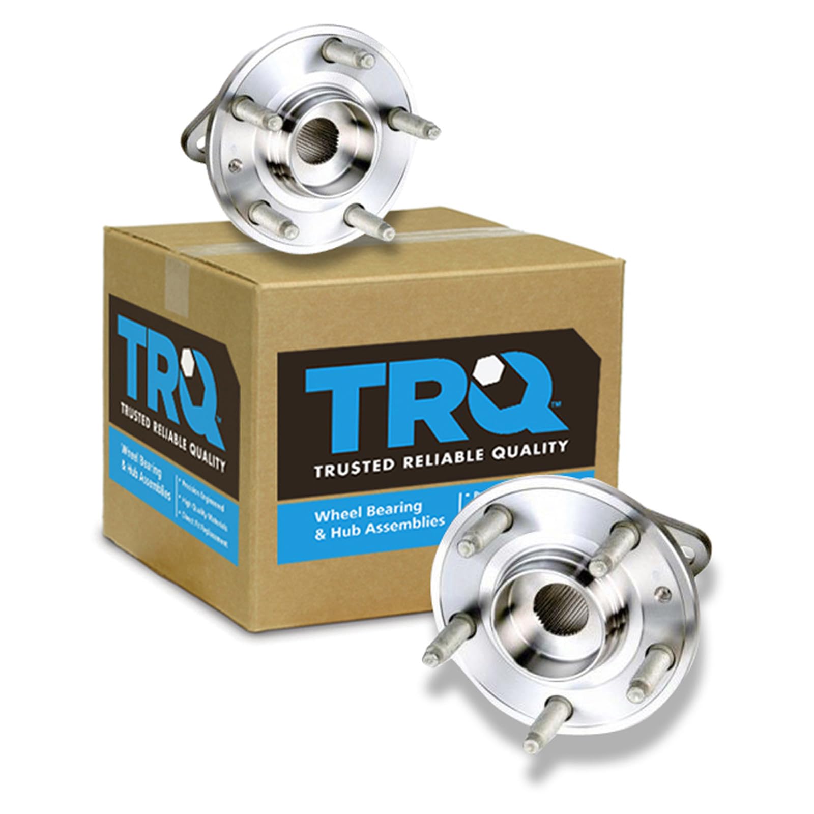 TRQ 2 Piece Rear Wheel Bearing &amp; Hub Assembly Set AWD