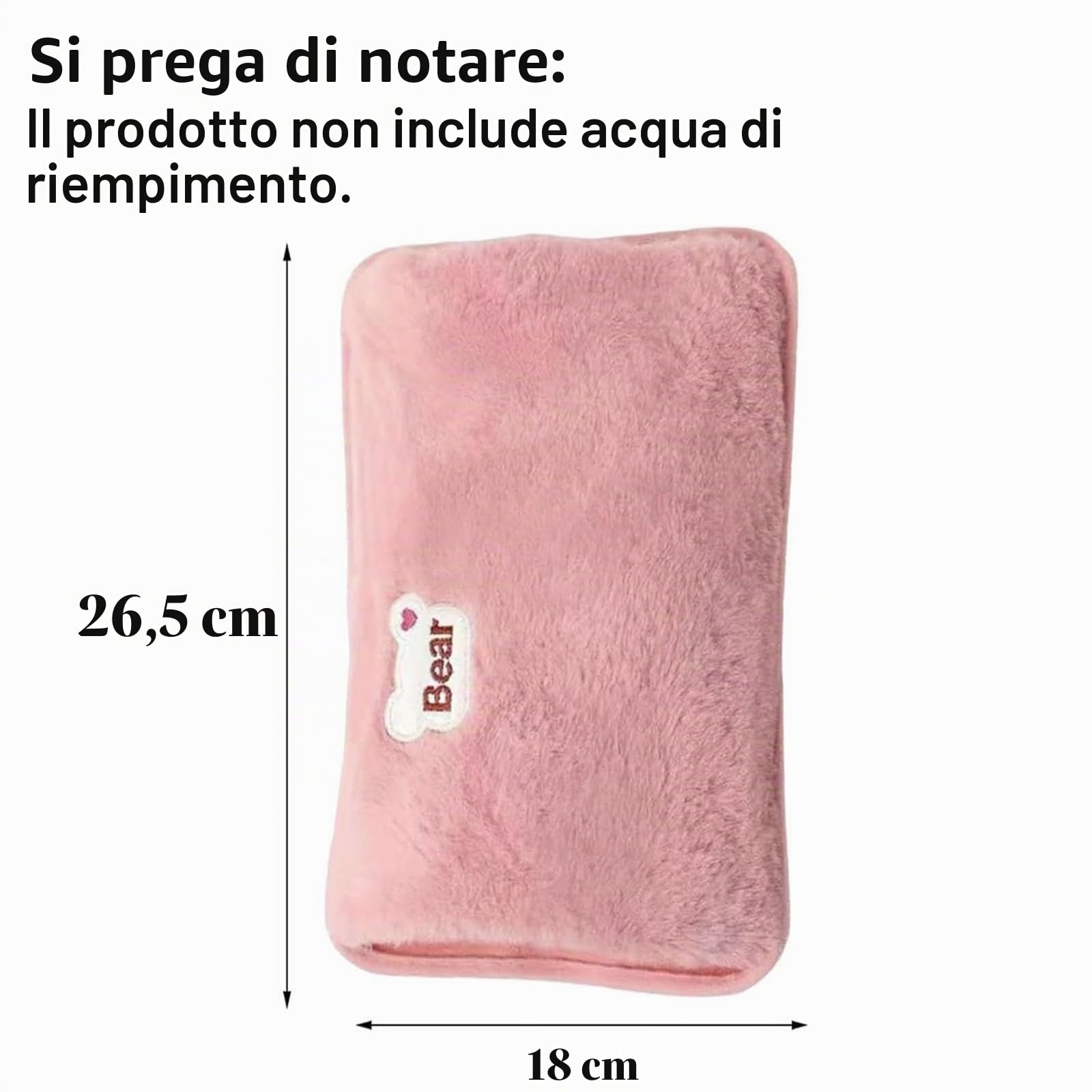 Borsa Acqua Calda Elettrica,Scaldino Elettrico Scaldamani,Borsa Dell'Acqua Calda Con Rivestimento Morbido,Scaldino In Peluche,Scaldapiedi,Portatile e Ricaricabile,per Giornate Fredde (Rosa)