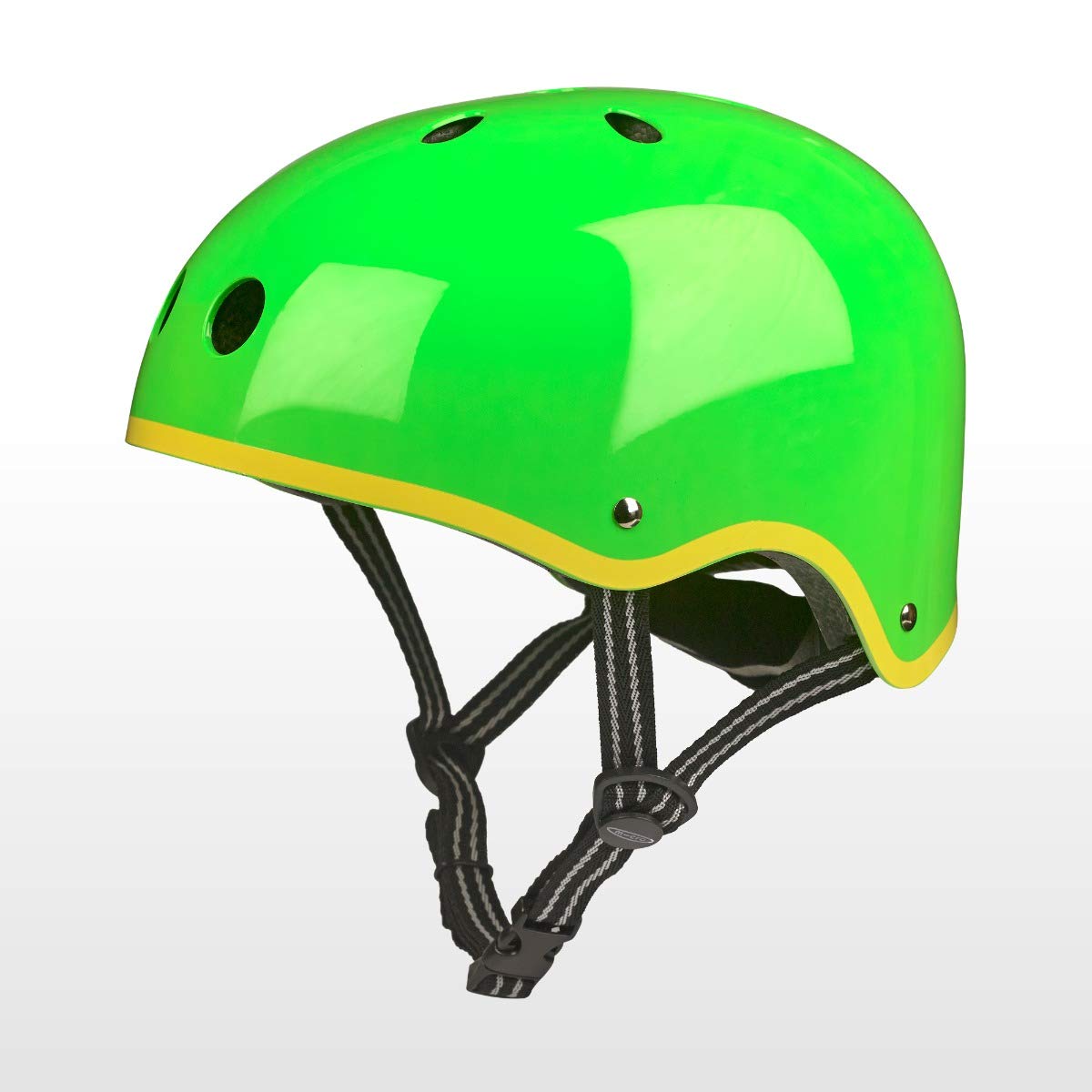 Micro Green Helmet with Yellow Trim - Medium (53-57cm)