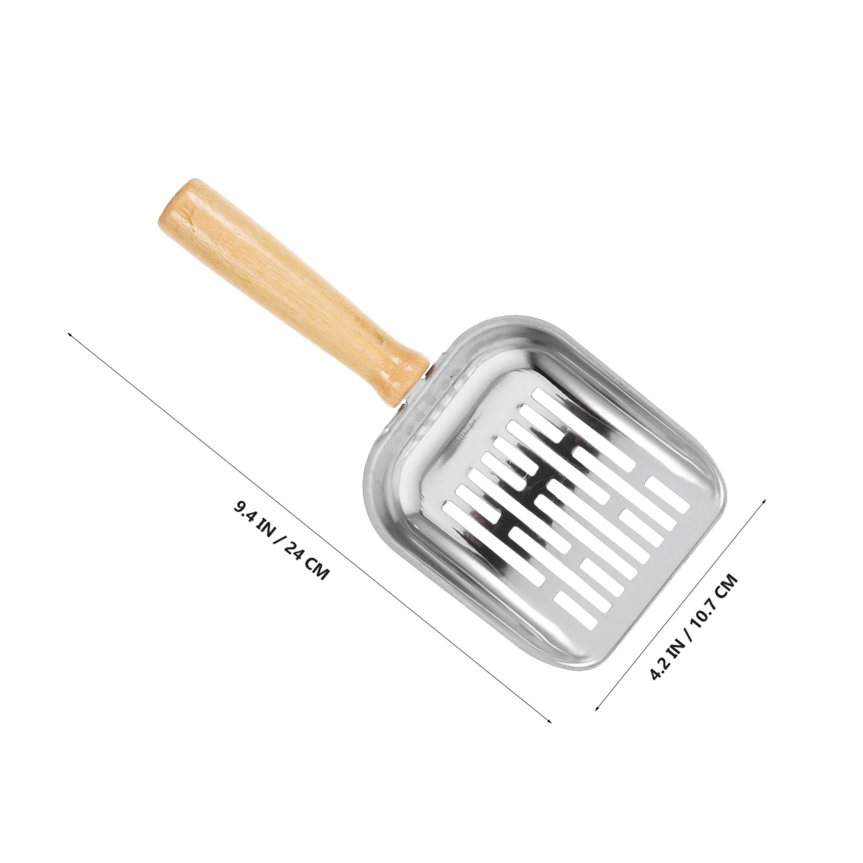 VANZACK Heavy Duty Cat Litter Scoop Non Stick Stainless Steel Long Handle Design for Efficient Sifting for Litter Boxes Compact Lightweight Tool for Easy Cleaning