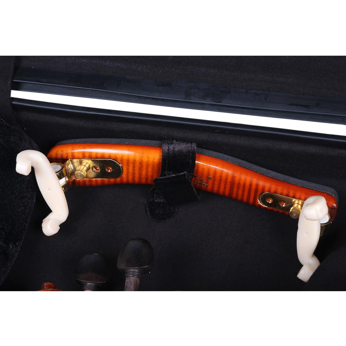 Custodia per Violino 4/4 in Fibra di Carbonio e Vetro, Oblunga, Forte e Luce, Borsa per Spartiti Musicali, Naturale (Nero)