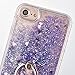 iPhone 7 Plus Case Quicksand Liquid - JAZ Finger Ring Stand Ultra Thin Soft Transparent Plastic Case Floating Luxury Bling Glitter Sparkle Diamond for iPhone 7 Plus/iphone 8 Plus (Diamond Purple)