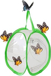 ZRNCRKY Butterfly Habitat Cage, Collapsible Insect Mesh Cage, Portable Insect Butterfly House with Zipper Garden Gifts(1pcs)