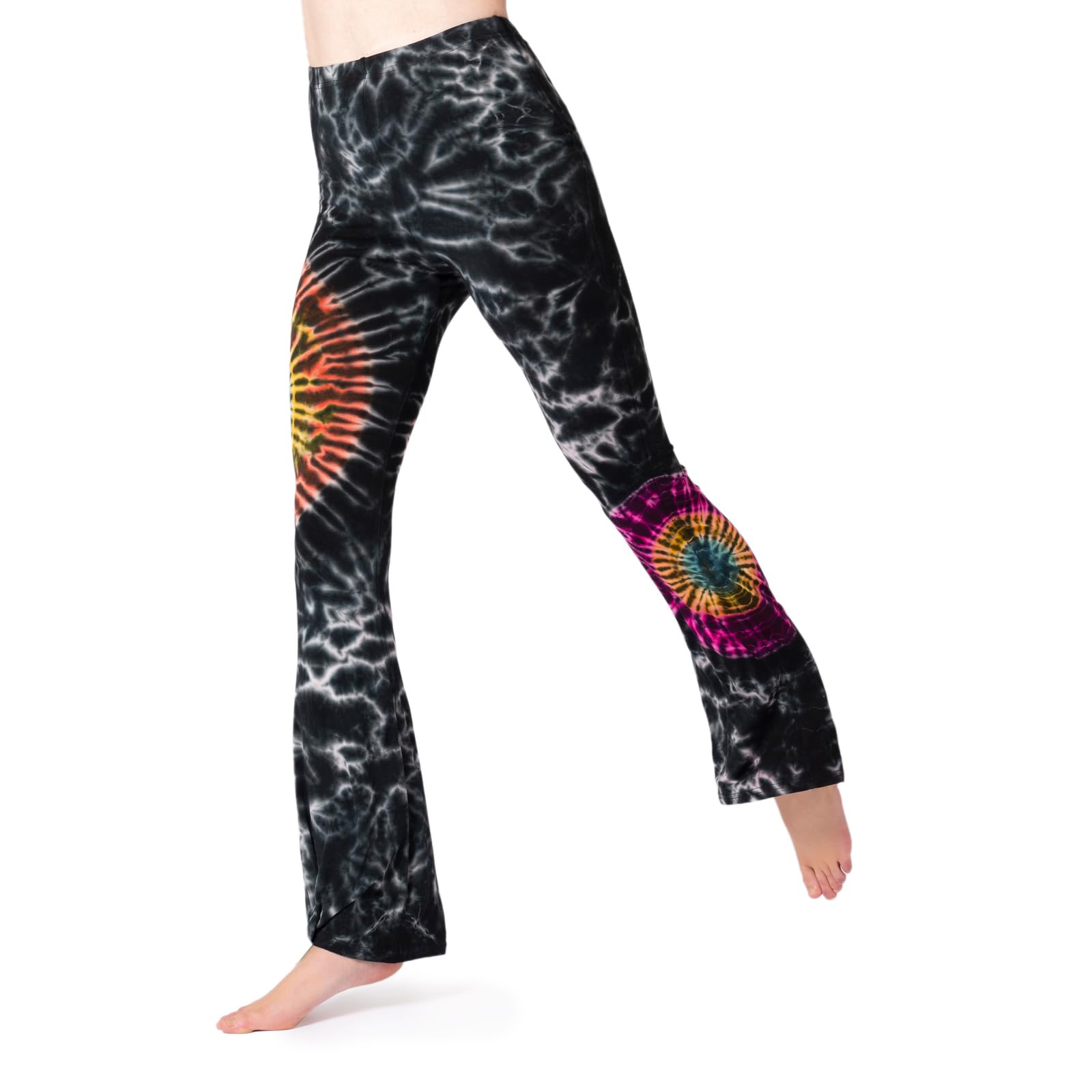 PANASIAM Leggings Batik with Flare, Black Multicolor, L