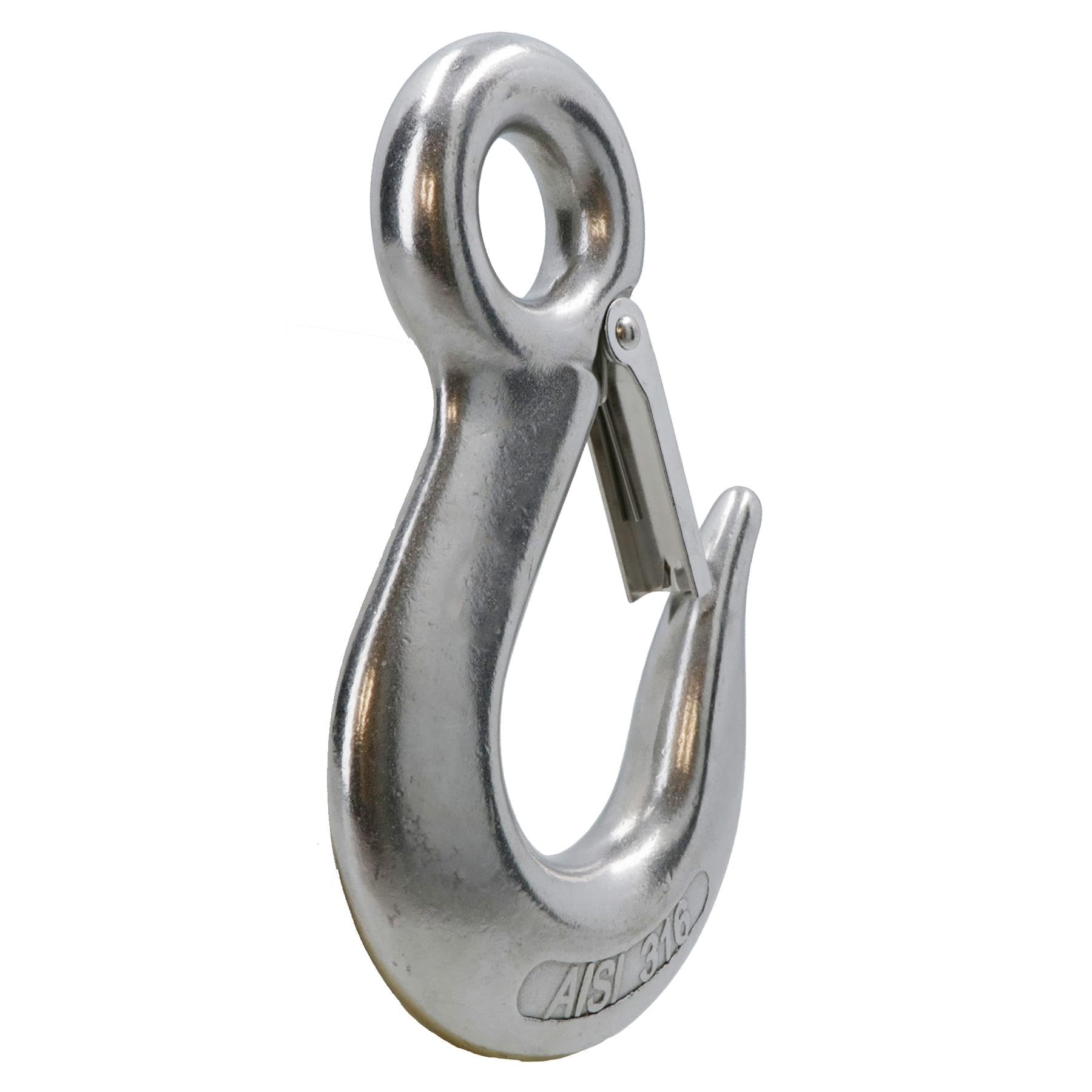 Gancio di sollevamento con occhiello di sicurezza in acciaio inossidabile 316 per catena da 1/2 ", 2 pezzi