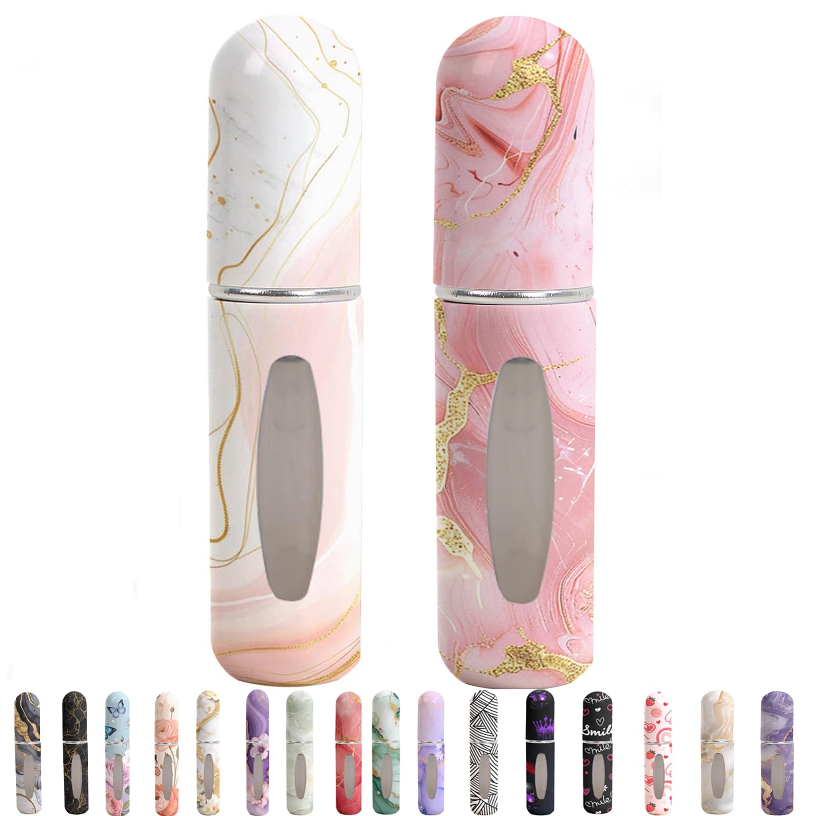 Perfume Travel Refillable Bottle Portable Mini Sprayer Empty Perfume Bottles with Unique Patterns Refill Pump Case for Traveling
