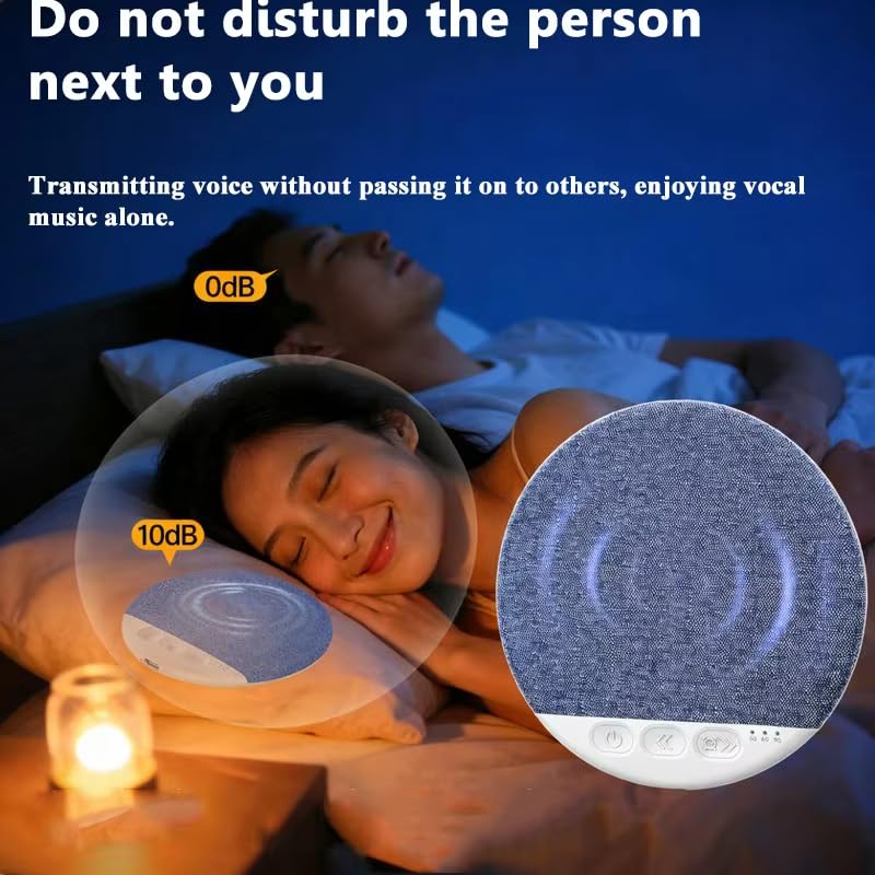 Image of Under Pillow Speaker for Sleeping, Mini Bone Conduction Bluetooth Sleep Aid, Stereo Bass, Volume Control, TF Card Support, Plastic, Battery Powered (Blue)