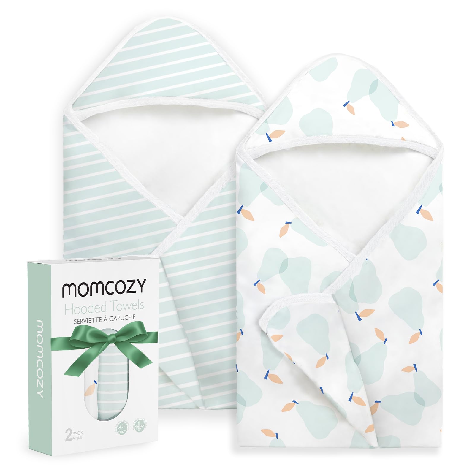Momcozy Baby Towel with Hooded - Ultra Soft Absorbent Large Bath Towel Set for Comfort Gentle on Babys