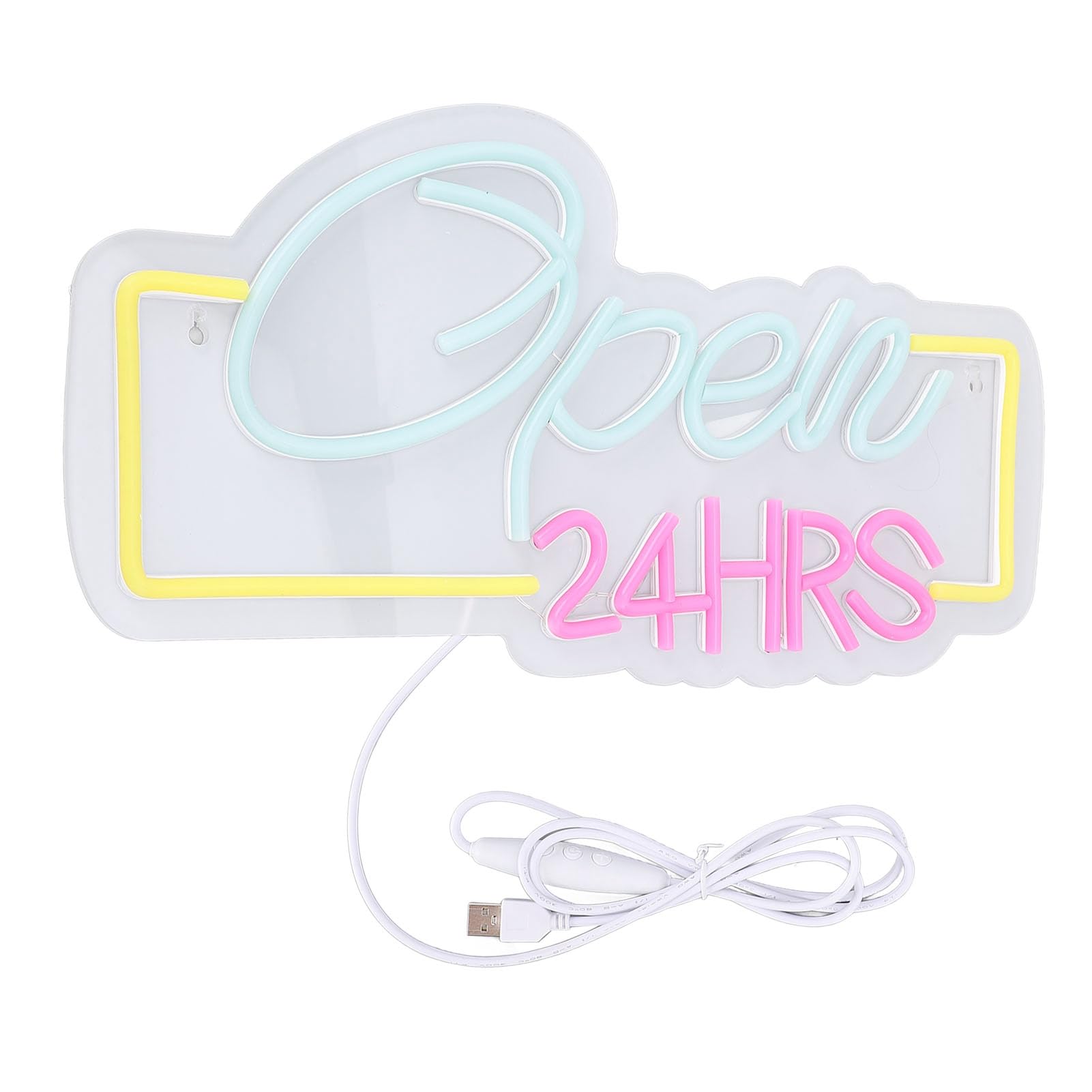 Otwarty 24-godzinny Znak Neonowy, Znak LED o Regulowanej Jasności,