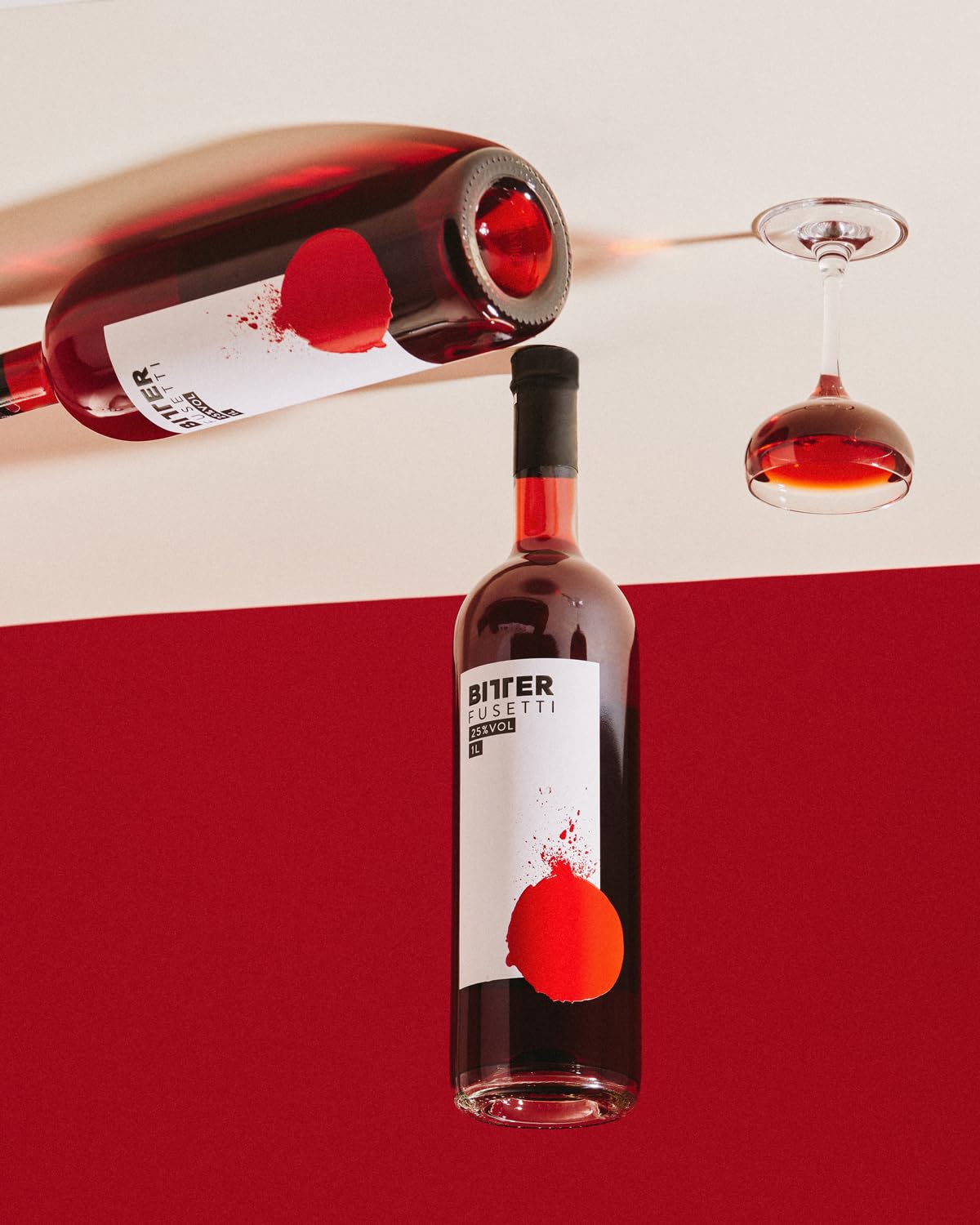 Bitter Fusetti, Aperitivo da Infuso a base di erbe, piante aromatiche, spezie e agrumi, 25% Vol, Bottiglia in Vetro da 1 L