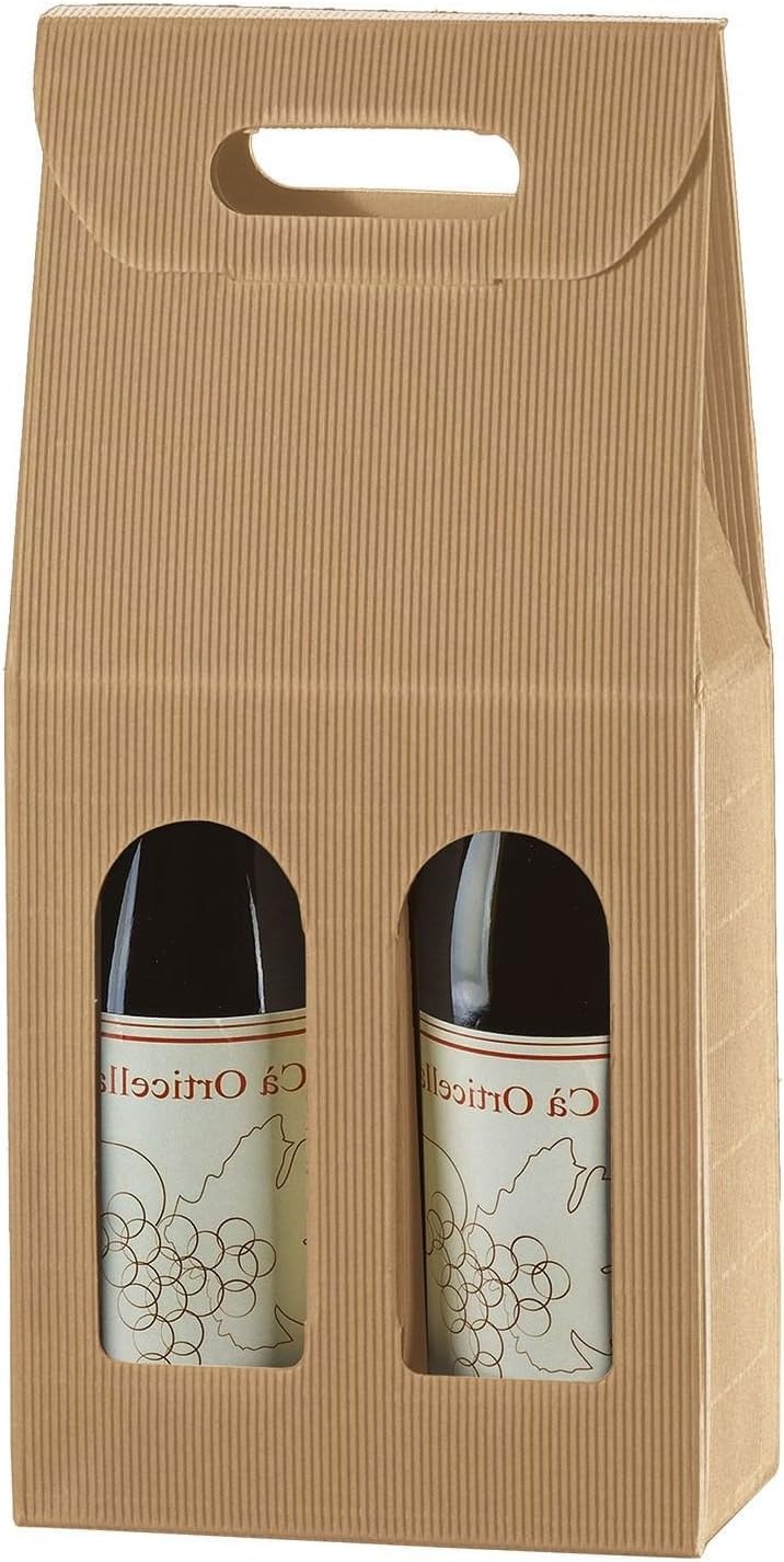 PZ 20 SCATOLA PORTA BOTTIGLIA (2 BOTTIGLIE) BUSTA IN CARTONE ONDULATO BOX FOR BOTTLES IN CARTA