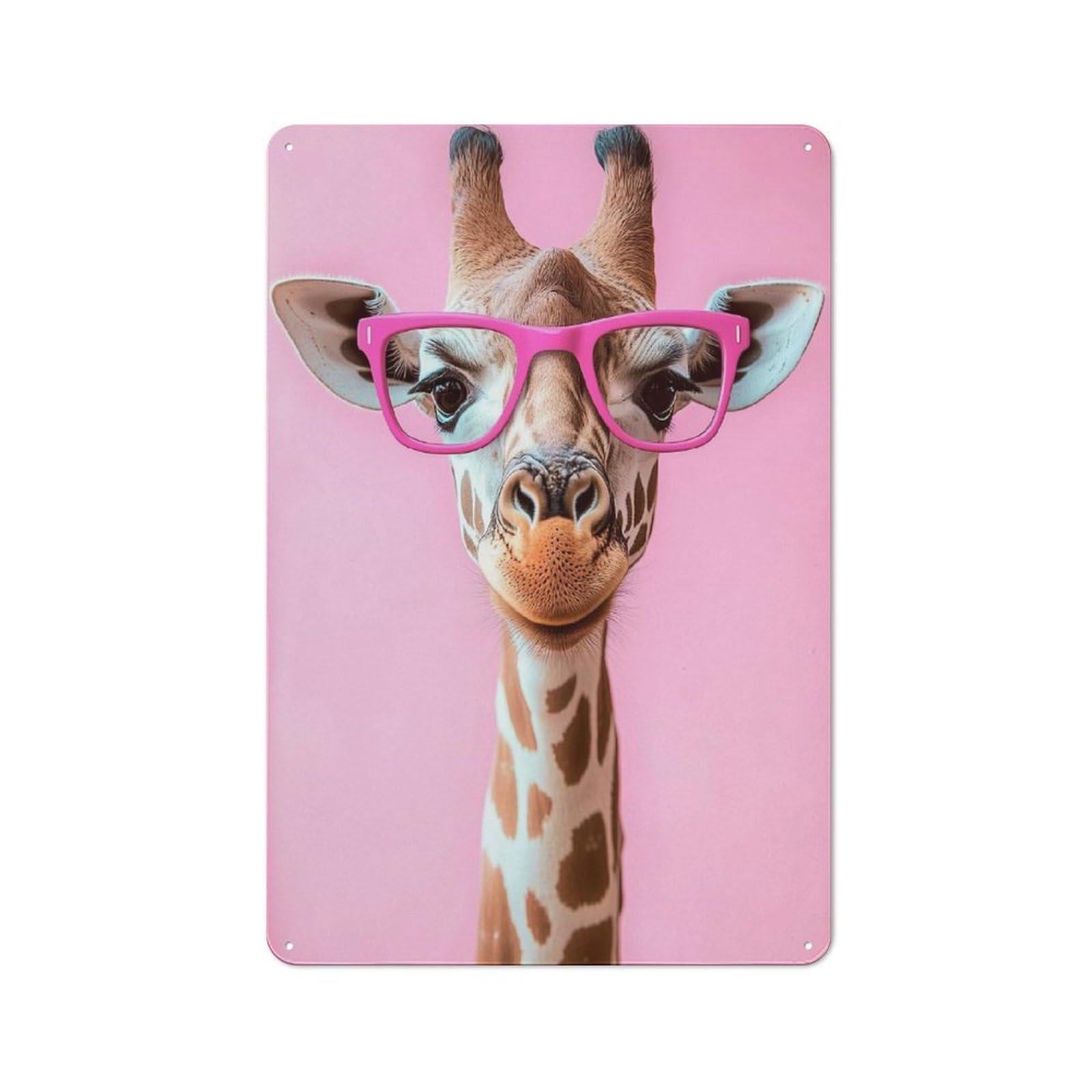 Giraffe Print Metal Sign 30x20cm, Retro Bar Wall Plaque for Bar, Kitchen, Garage Or Games Room, for Casual British Interiors