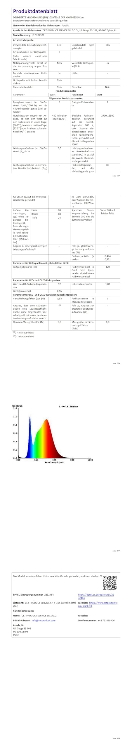 Fondiiz LED Einbaustrahler 6er Set - 5W 690lm IP44 Für Decke