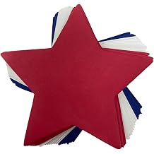 Red White and Blue Stars - 24 Foam Stars Memorial Day Crafts Patriotic Bulletin Board Decorations 4th of July Bulletin Board Decorations Red White and Blue Stars Decor Approx 6"