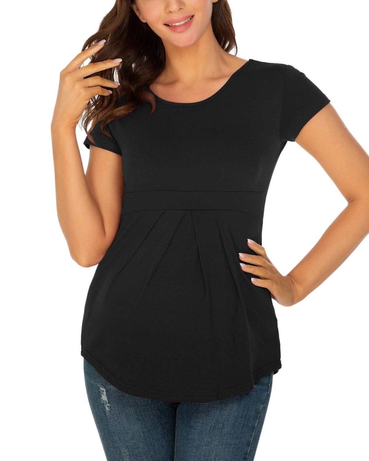Love2MiMaternity Top Short Sleeve Pregnancy T-Shirt Summer Tunic