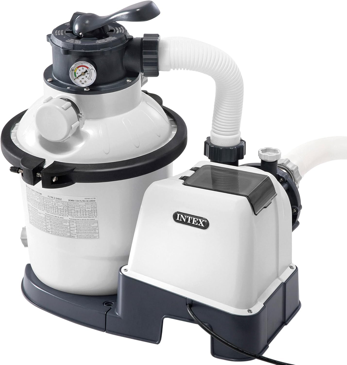 INTEX Clorador salino, clorador salino para Piscinas, 5 Gramos/Hora, Piscinas Desmontables pequeñas & 26644 - Depuradora de Arena Krystal Clear 7500 L/H, para Piscinas Desmontables de hasta 29100