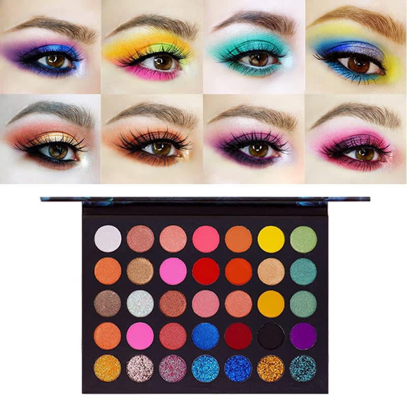 Paleta de sombra de ojos 35 colores de larga duración brillo brillo sombra de ojos maquillaje