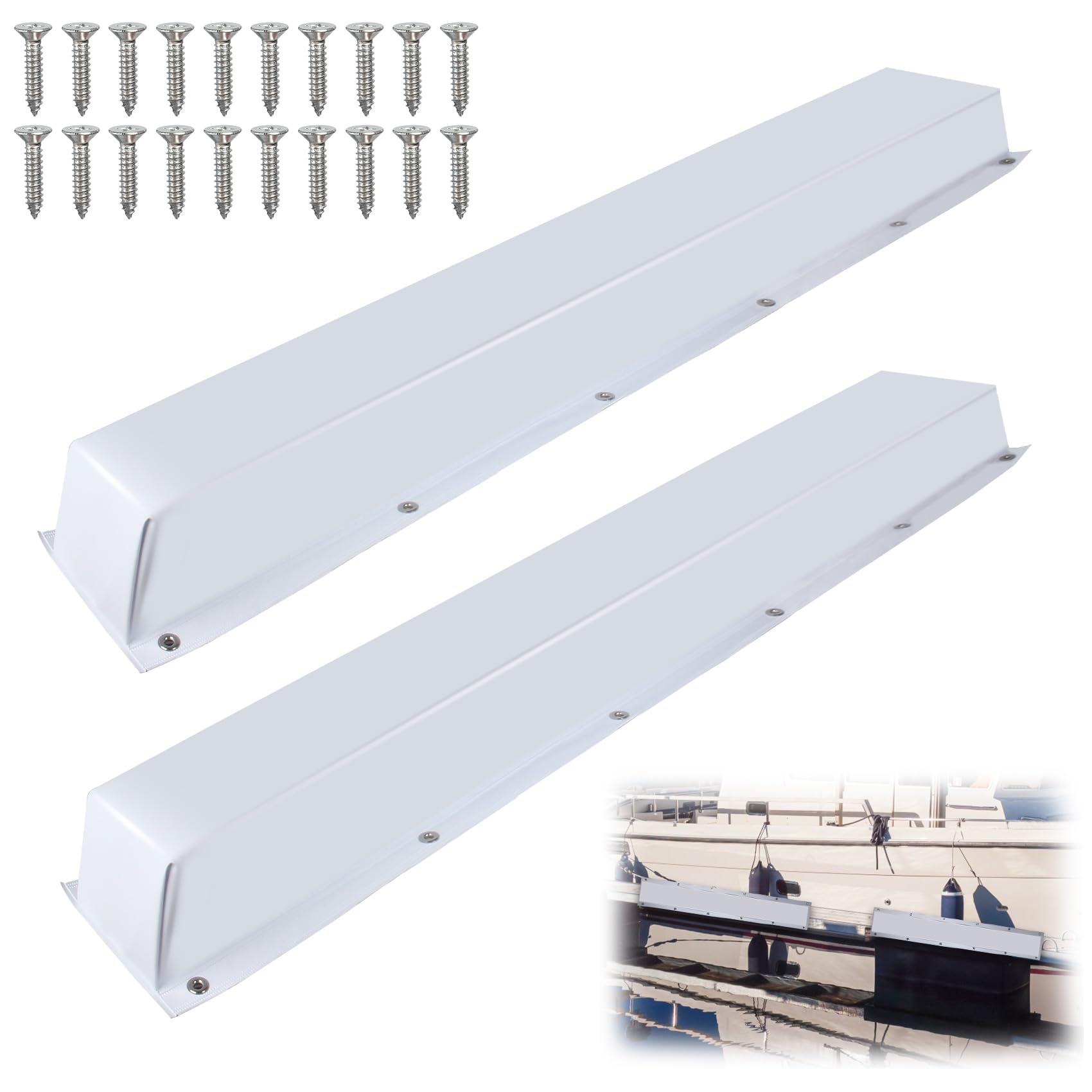 ORLANG 36"/48"/59"/72" Dock Bumpers,Dock Fenders with Stainless Steel Screws,Boat Dock Bumpers,Dock Post Bumper for Docking Edges, Piling, Vertical