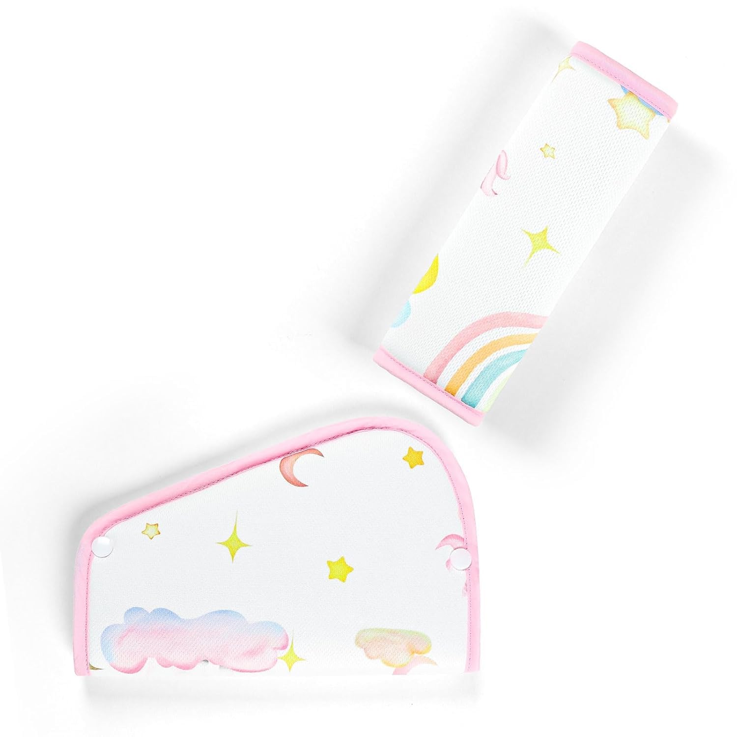 GFU Kids Seat Belt Cover Pads, Soft Seat Belt Adjuster for Kids, Children Universal Shoulder & Belly Protective Padding, Breathable Car Seat Strap Cushion Covers for Boys Girls (Unicorn)