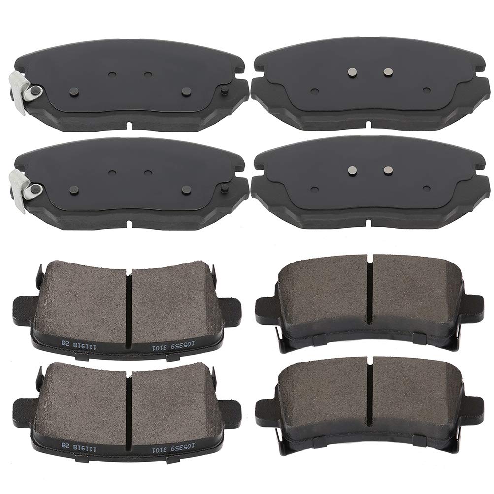cciyu D1125 D1430 Front &amp; Rear Ceramic Brake Pads Set fit For 10 For Buick Allure,10-16 For Buick LaCrosse,11-17 For Buick Regal,13-16 For Chevy For Malibu,16 For Chevy For Malibu Limited,11 For Saab