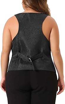 トップス Eaphi JACQUARD CURVY VEST Agnes Orinda Plus Size Vest for Women Sleeveless Jacquard Jacket