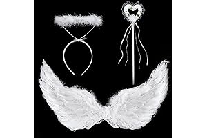 Enchanting White Feather Angel Wings for Kids' Magical Adventures
