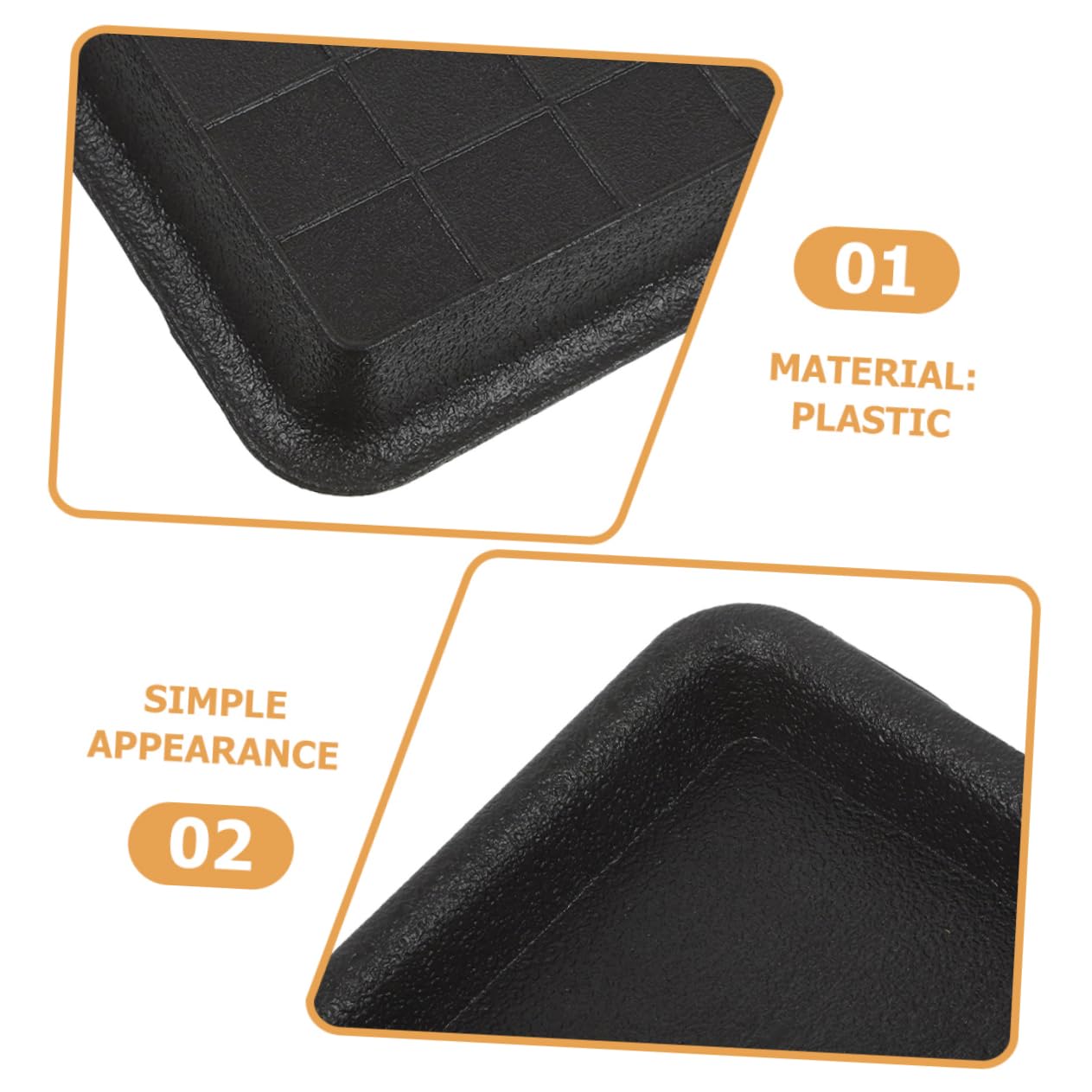 YARNOW Set 8 Pezzi Sottovasi Rettangolari per Piante e Bonsai in Plastica Nera Riutilizzabile Resistente per Uso Interno ed Esterno