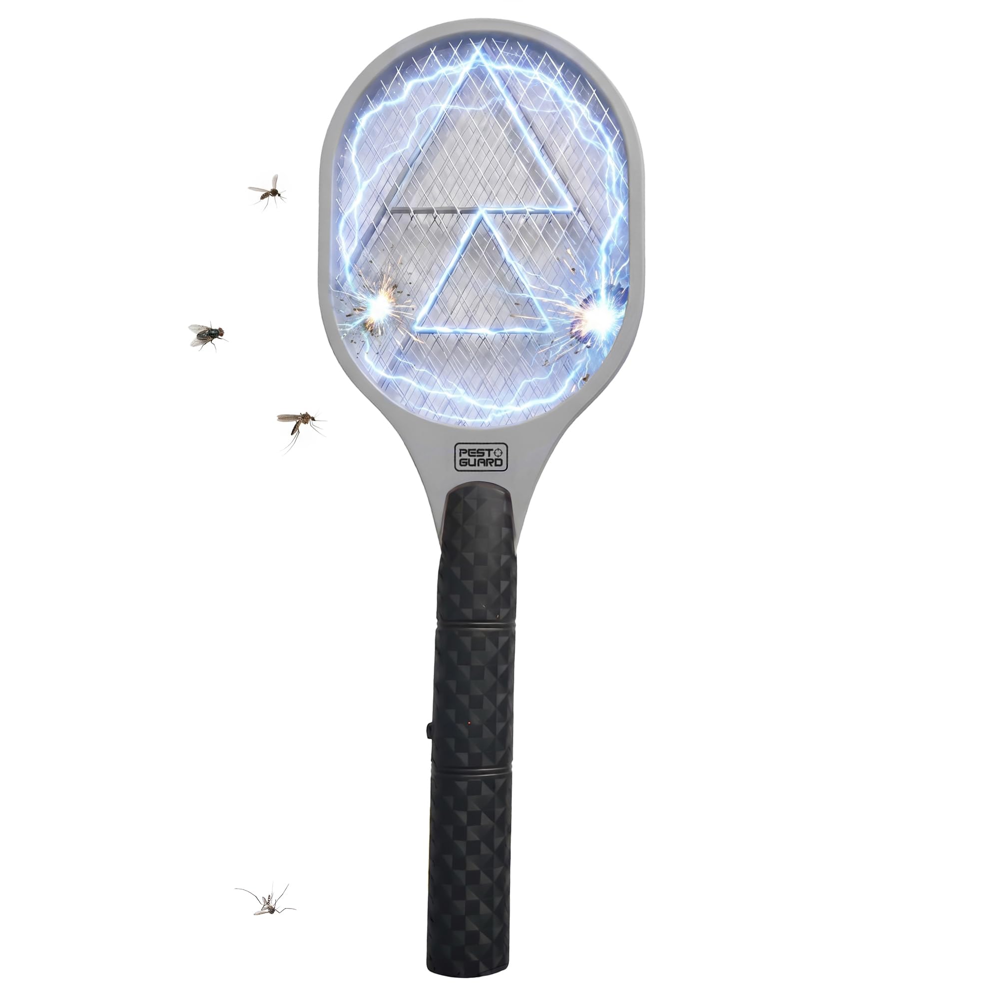 Electric Fly Swatter Racket with Wide Swatting Surface – Battery Operated Fly Zapper Racket for Mosquito & Flying Insect Control For Outdoor and Indoor - Non-Slip Handle Chemical Free Design