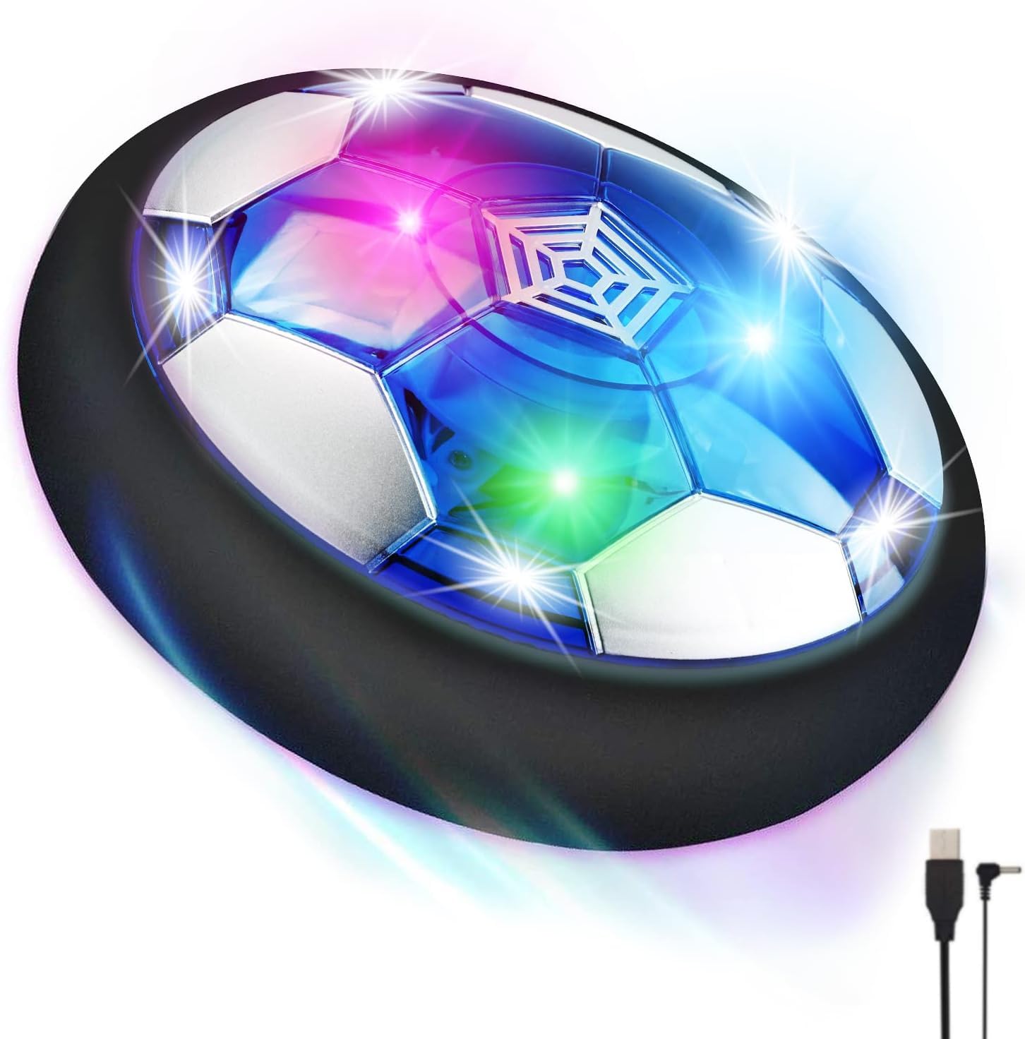 lenbestHover Football -Boy Toys, Football Gifts for Boys - Rechargeable LED Air Power Floating ball with Whistle - Indoor Outdoor ball Games - Kids Toys for 3 4 5 6 7 8 9 10 year old