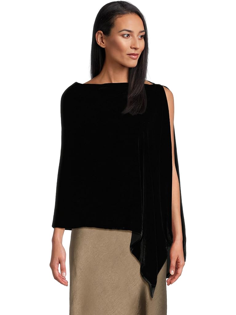 Black Eileen Fisher Velvet Poncho