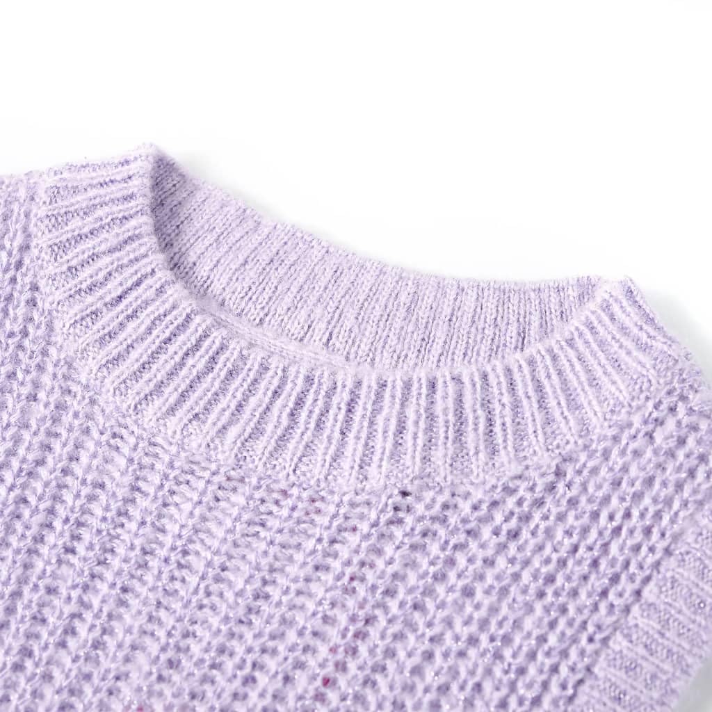 Chaleco de punto para niños de color lila claro 92, material de viscosa acrílico suave, cuello redondo, lavable a máquina, cálido y cómodo para niñas y niños, uso diario