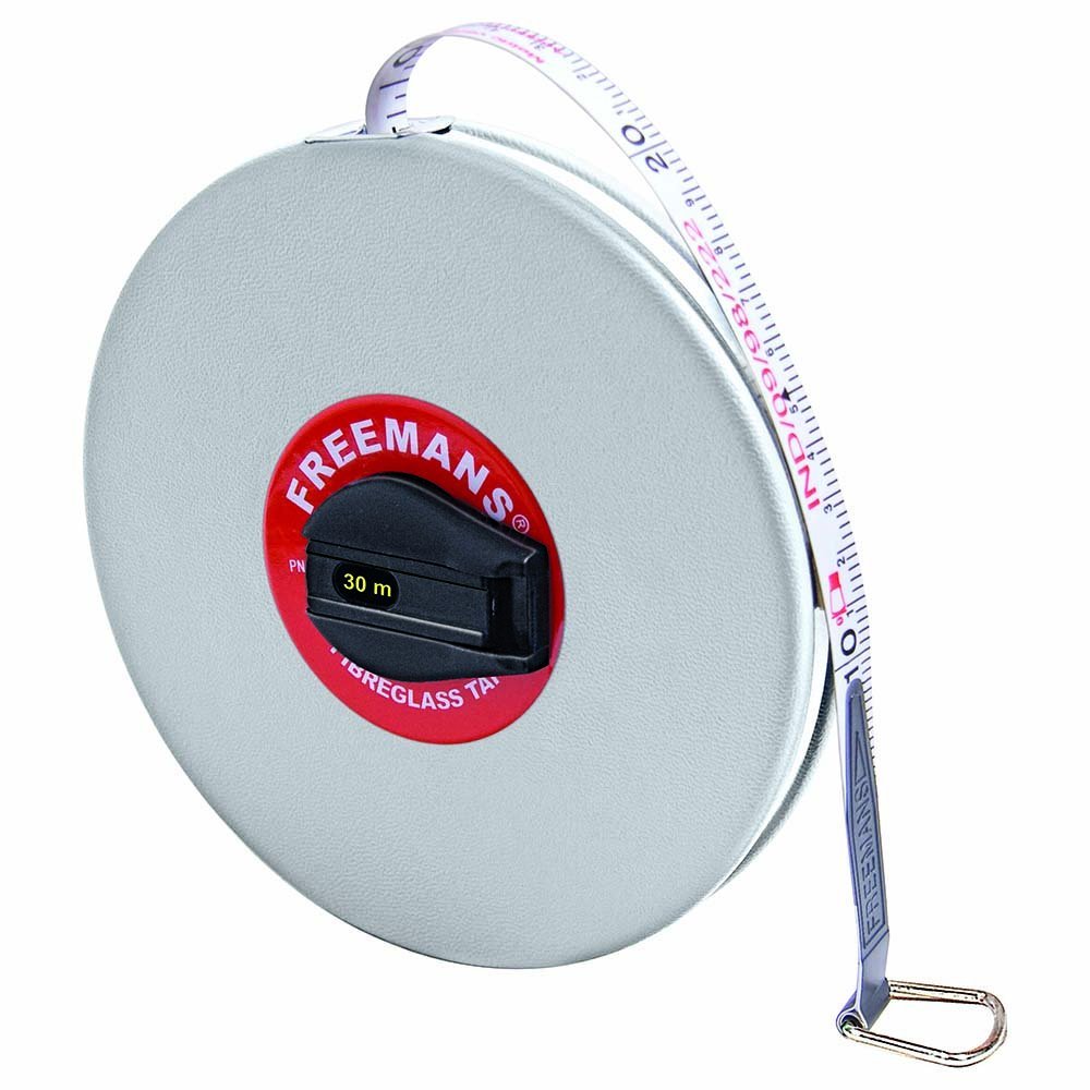 Conclood India 30m:13mm Measuring Tape, Heavy-Duty Engineers Tape, White Rolling Tape, Land Measuring Tape, Accurate Metric & Imperial Measurements (30 Meter)-image-3