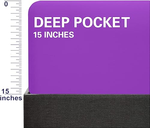 Miniatura 2 de FLXXIE - Sábana bajera ajustable de microfibra para colchón alto de 15 pulgadas, suave, perdurable y resistente a las arrugas