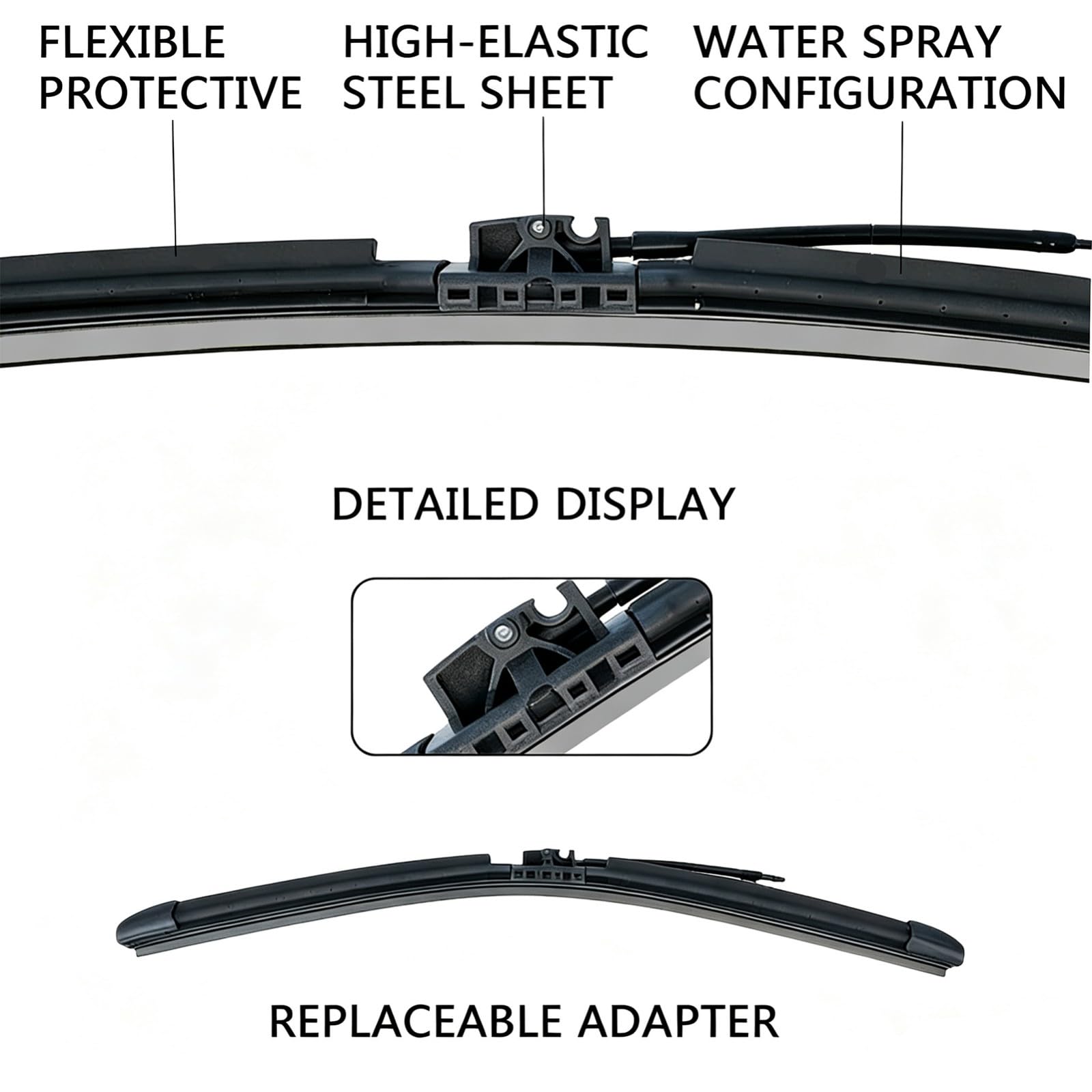 Tergicristalli per Citroen C4 Picasso 2013-2018 | Silenzioso Antiusura Silicone Senza Telaio Multifunzionale Spruzzo Tutte-Stagioni Perfetta Aderenza Facile Installazione