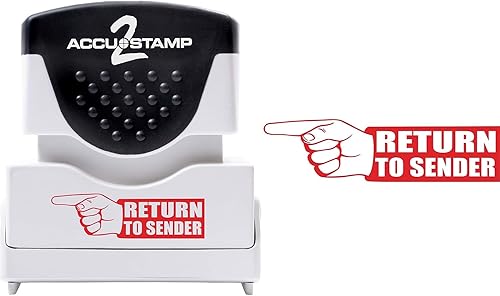 Miniatura 2 de Sello de 2 mensajes, mensaje "Return to Sender" con obturador, autoentintado y pre-entintado para negocios y oficinas, tinta roja (035631)