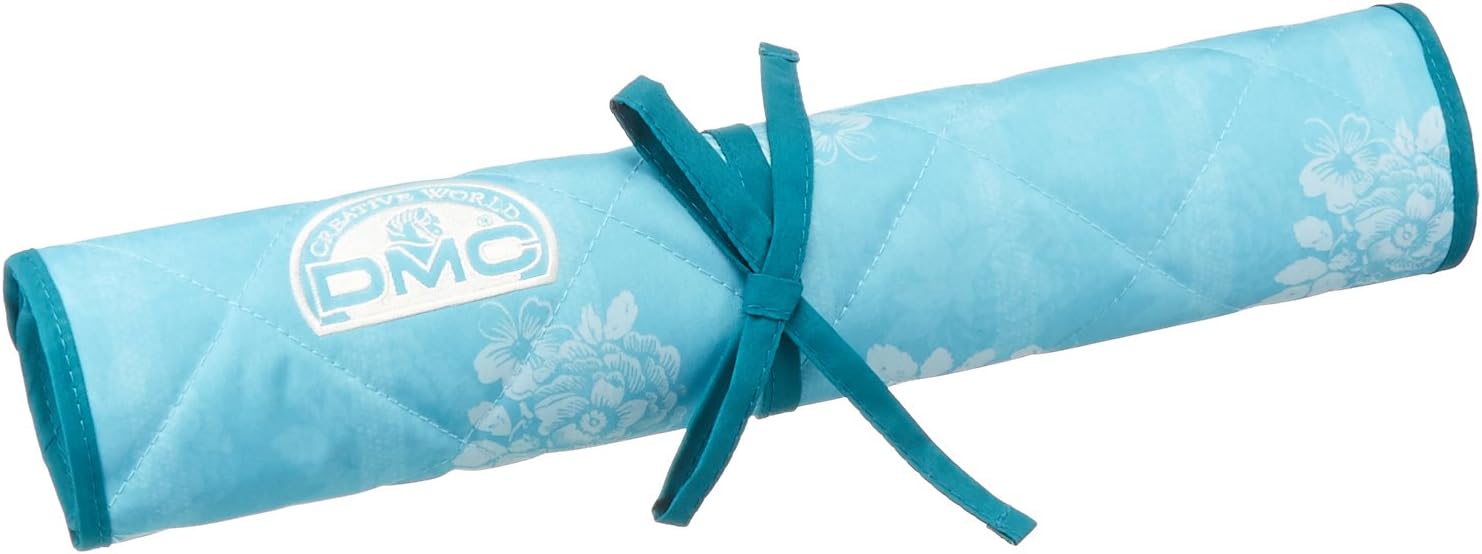 DMC 70044 Needlework Project Keeper, Turquoise with White Floral Print