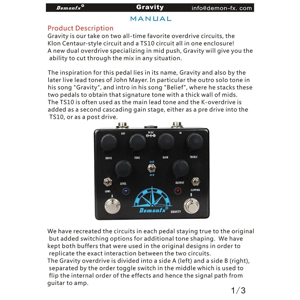 Amazon | Demonfx GRAVITY/OverDrive オーバードライブ ギター