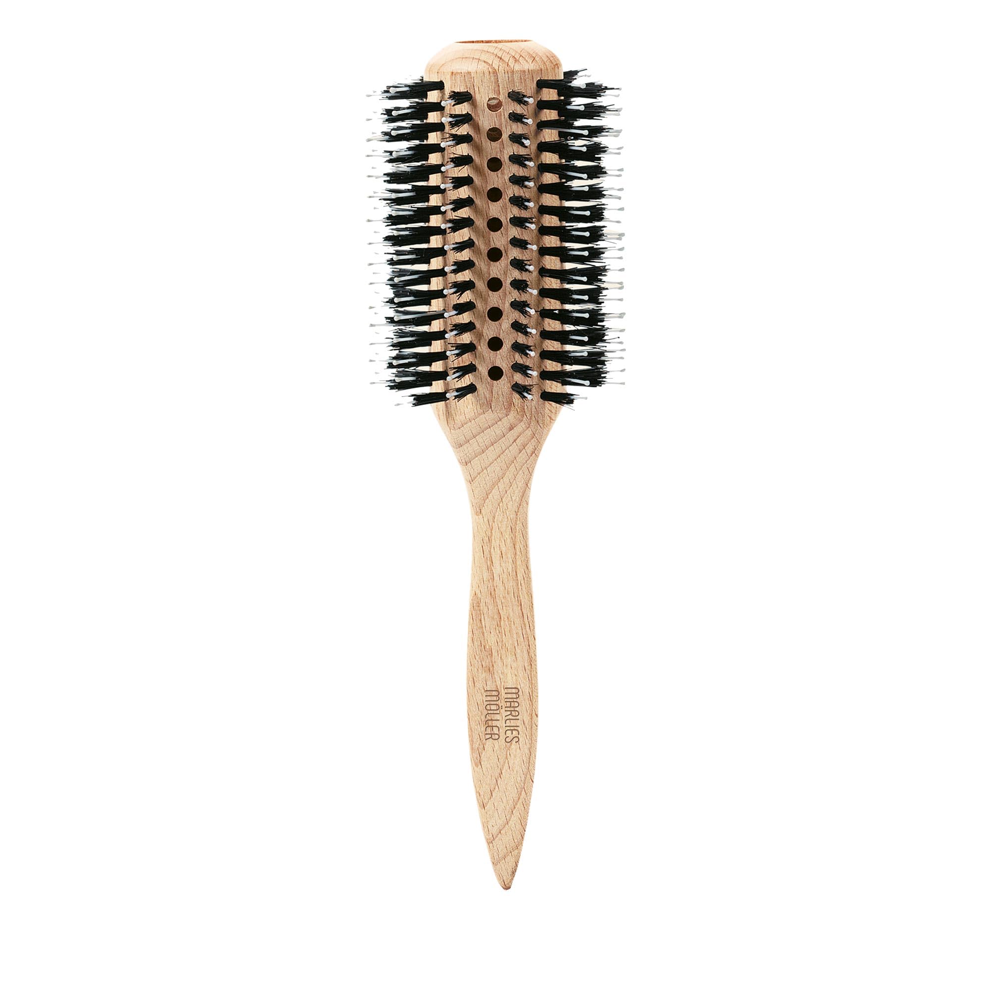 Marlies Möller Haarbürste Super Round Brush Rundbürste - Große Rundbürste für perfektes Styling – Mit Buchenholz & Naturhaar-Borsten – Für mehr Volumen & Fülle – Für langes & krauses Haar