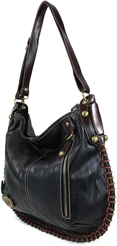 Miniatura 5 de CHALA Hobo Style - Bolso grande de hombro con bolsa y cartera con cremallera Chala Combo (combo de girasol negro y cruzado deslumbrante), Combo