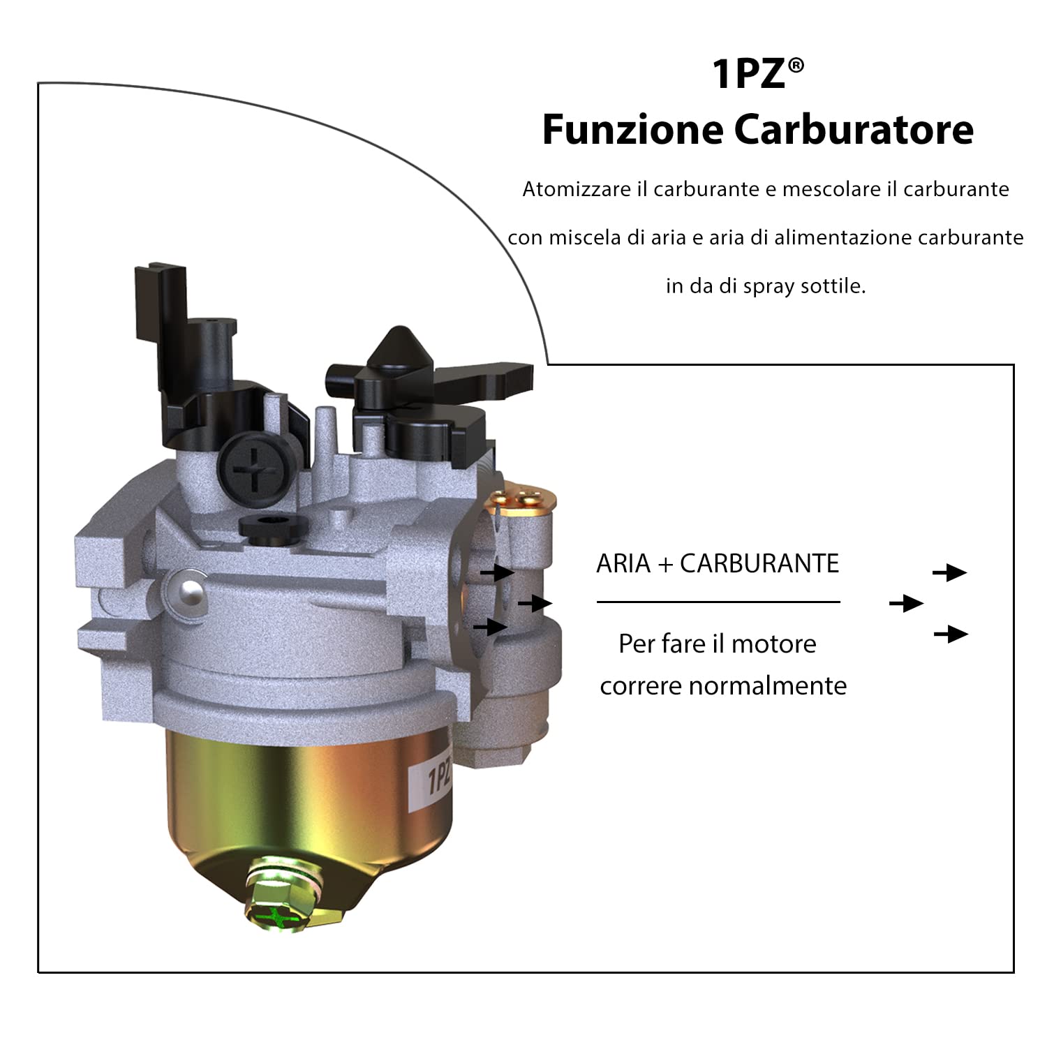 1PZ CG1-W50 Carburatore Sostitutivo per Honda GX110 GX120 GX140 GX160 GX168 GX200 4HP 5.5HP 6.5HP 16100-ZH8-W61