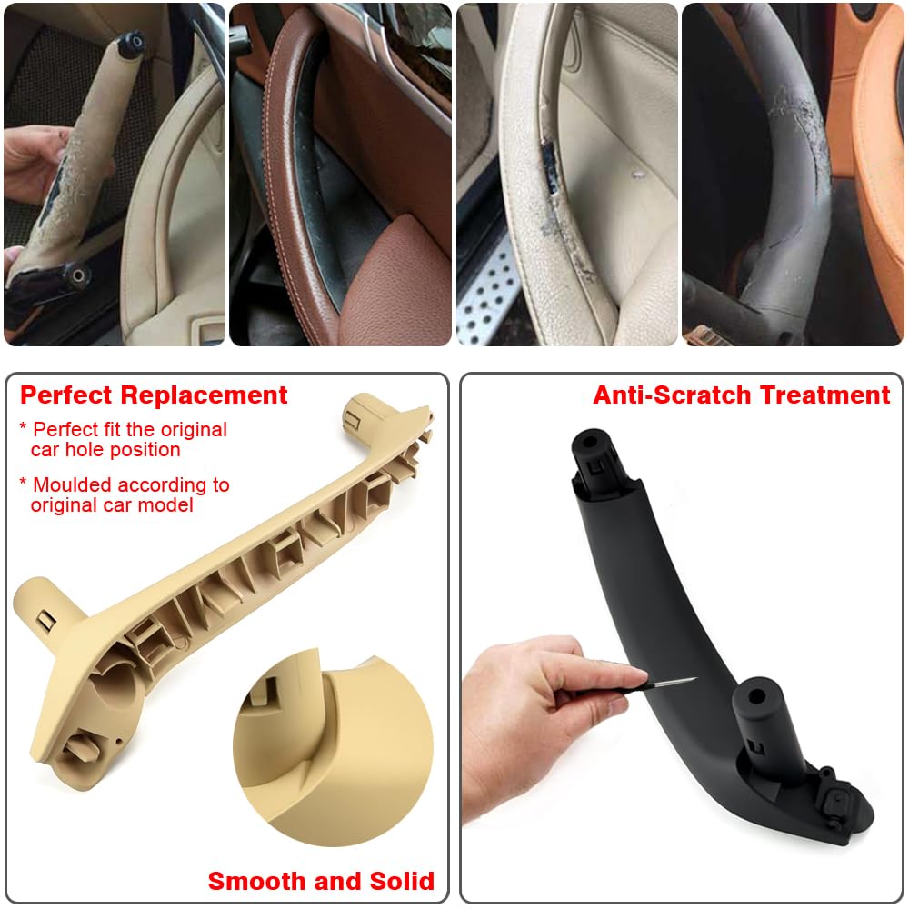 4 Maniglie Porta Auto Per BMW X3 X4 2010-2016 - Copricromo Interno In ABS Nero, Installazione Senza Modifiche - Foto 5