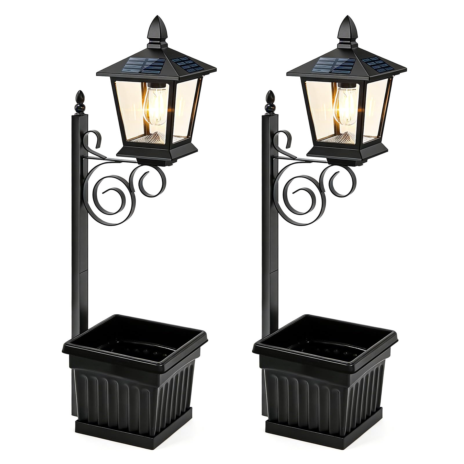 Hsioluted A Solar Power Flowerpot Light Decorative Outdoor Lamp For Garden Pathway Nd Patio With Uto On Off Transducer Patio Solar Lighting Device