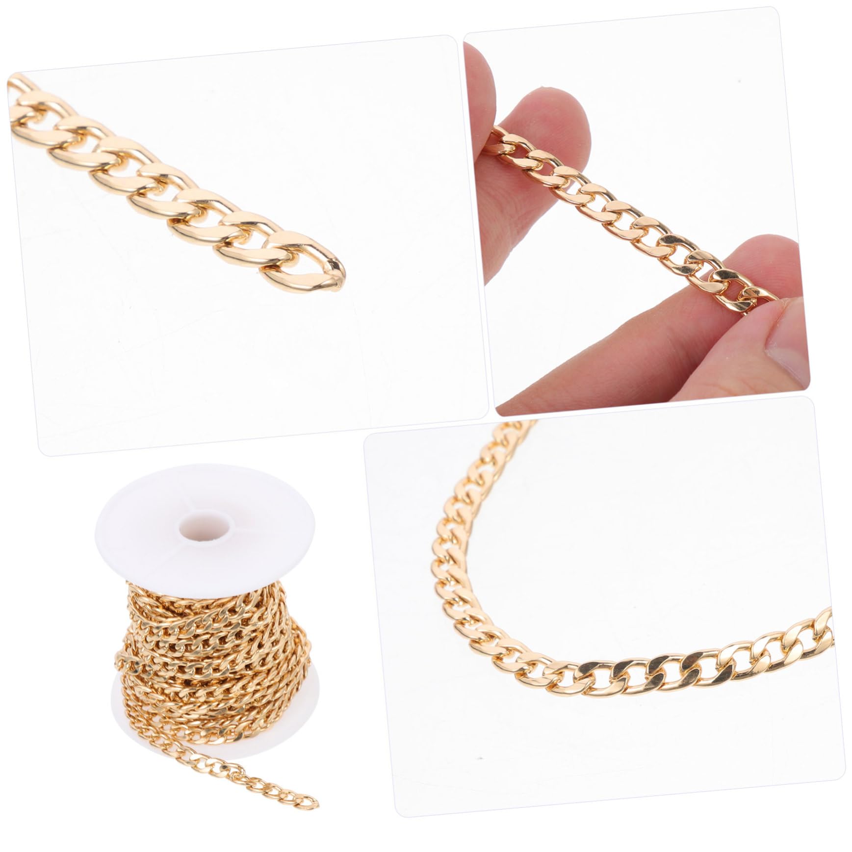 Alipis Catena Gioielli Fai da Te in Acciaio Inox, 1 Rotolo Oro | Lavorazione Diy, Forte Tenuta, Uso per Collane e Bracciali, Catena Metallica Sottile per Creazioni Handmade